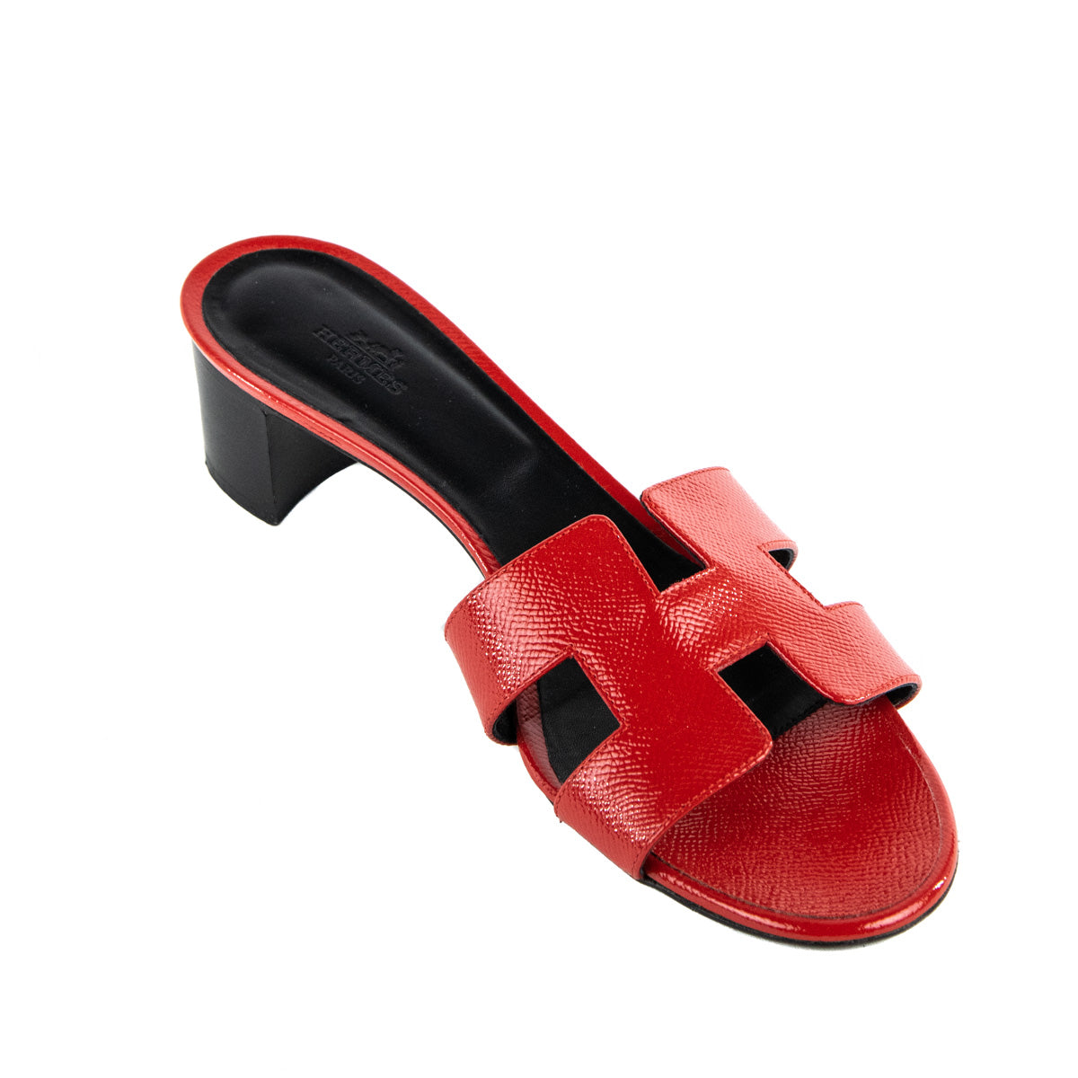 Hermes Red Patent Epsom Oasis Slide Sandals Size US 11 | EU 41 - Love that Bag etc - Preowned Authentic Designer Handbags & Preloved Fashions