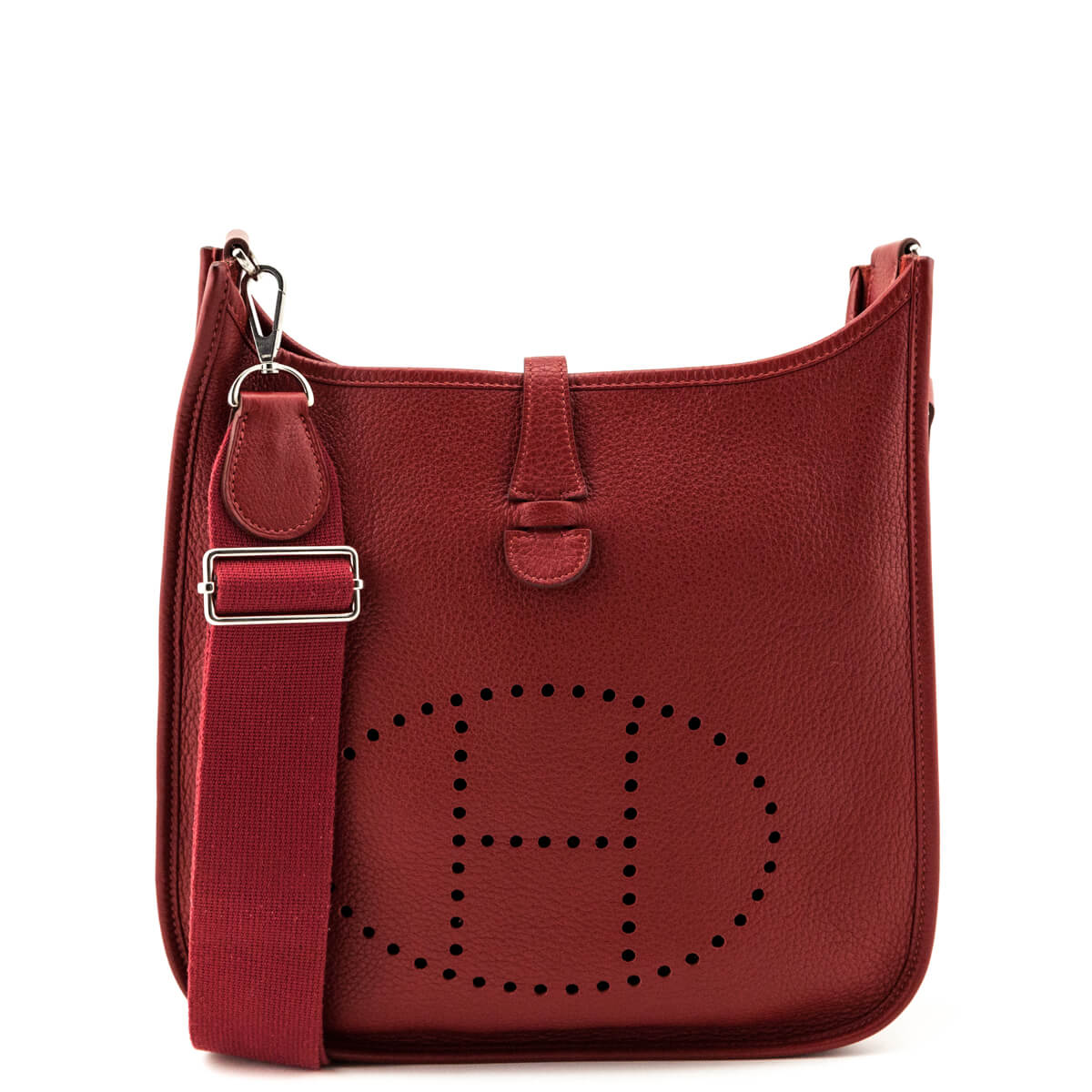 Hermes Rouge Hermes Clemence Evelyne III PM - Love that Bag etc - Preowned Authentic Designer Handbags & Preloved Fashions