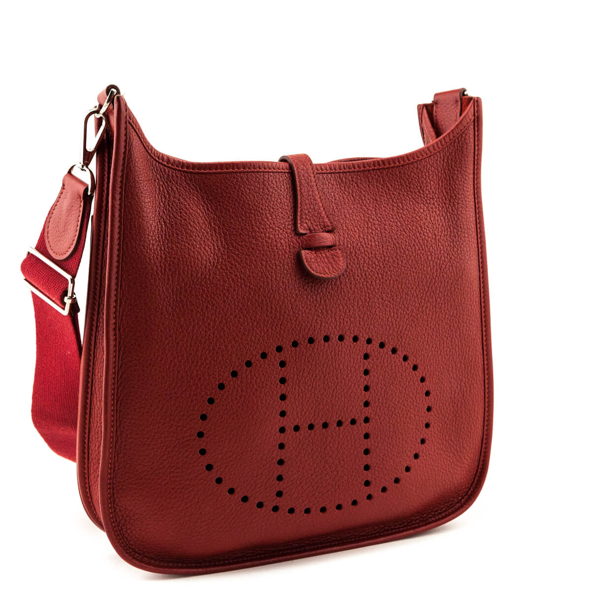 Hermes Rouge Hermes Clemence Evelyne III PM - Love that Bag etc - Preowned Authentic Designer Handbags & Preloved Fashions