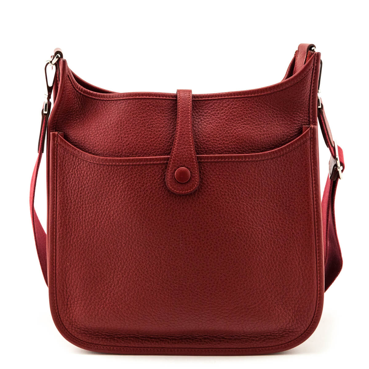 Hermes Rouge Hermes Clemence Evelyne III PM - Love that Bag etc - Preowned Authentic Designer Handbags & Preloved Fashions
