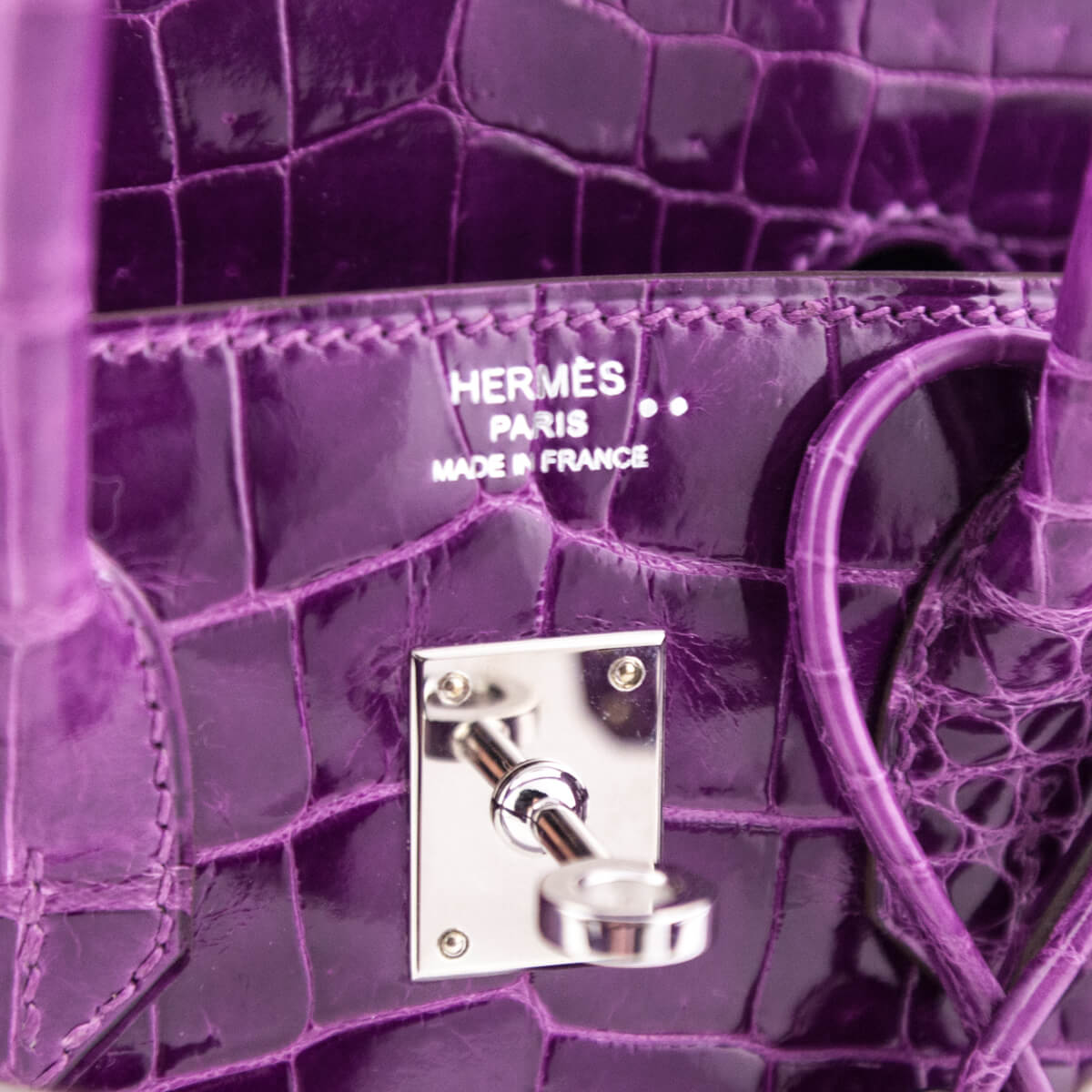 Hermes Violet Niloticus Crocodile Birkin 25 - Love that Bag etc - Preowned Authentic Designer Handbags & Preloved Fashions