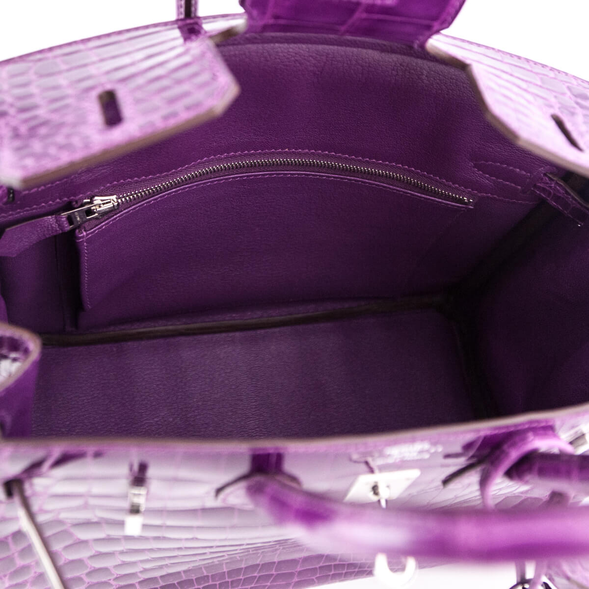 Hermes Violet Niloticus Crocodile Birkin 25 - Love that Bag etc - Preowned Authentic Designer Handbags & Preloved Fashions