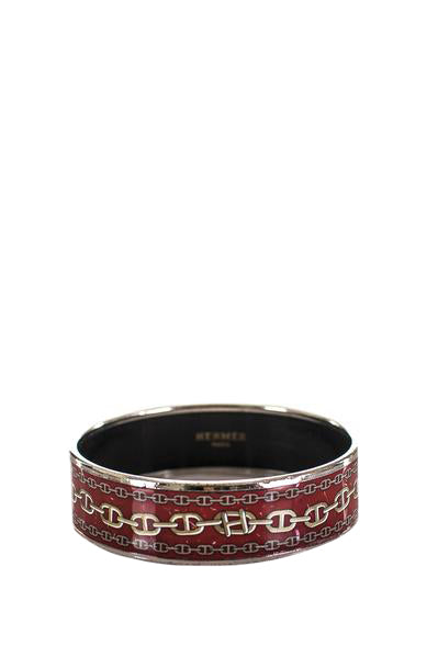 Hermes Red Enamel Chaine d Ancre Wide Bracelet Shop Preowned Hermes Love that Bag etc Preowned Designer Fashions