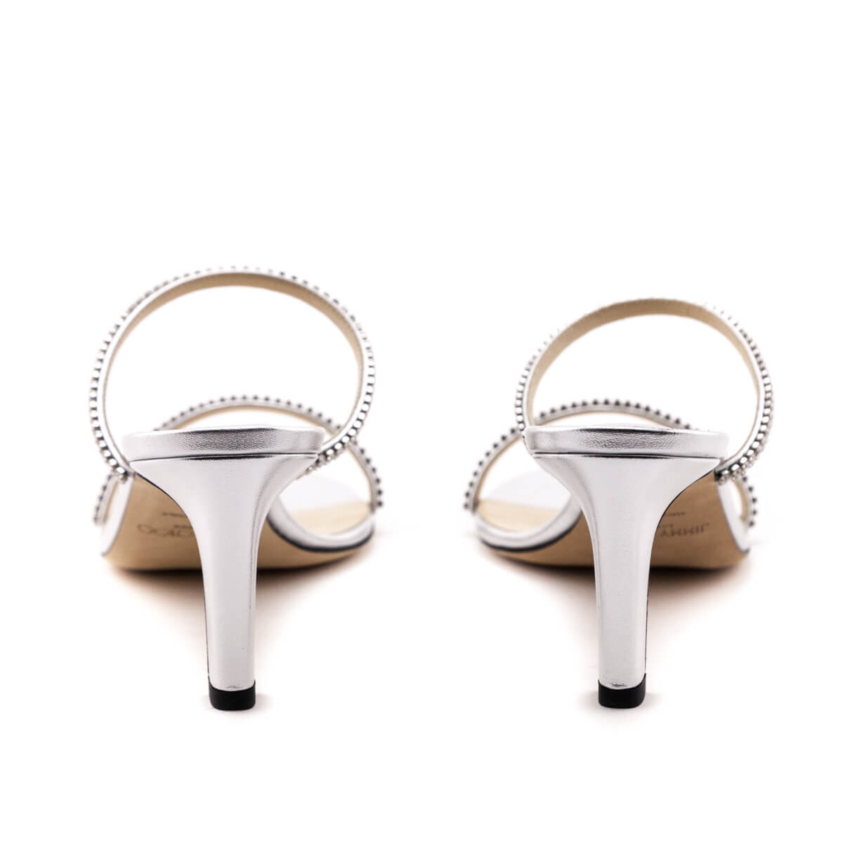 Jimmy Choo Silver Crystal Embellished Sandals Size US 9 | EU 39 - Love that Bag etc - Preowned Authentic Designer Handbags & Preloved Fashions
