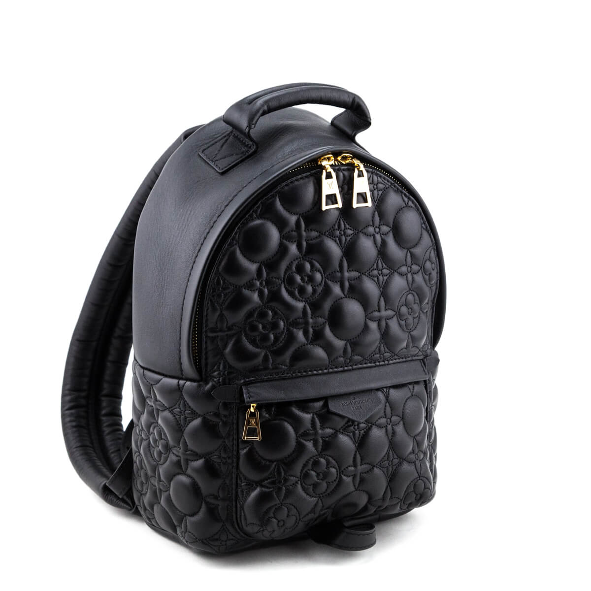 Louis Vuitton Black Lambskin Malletage Flower Palm Springs PM - Love that Bag etc - Preowned Authentic Designer Handbags & Preloved Fashions