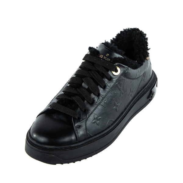 Louis Vuitton Black Fabric and Leather Slip On Sneakers Size 36 Louis  Vuitton