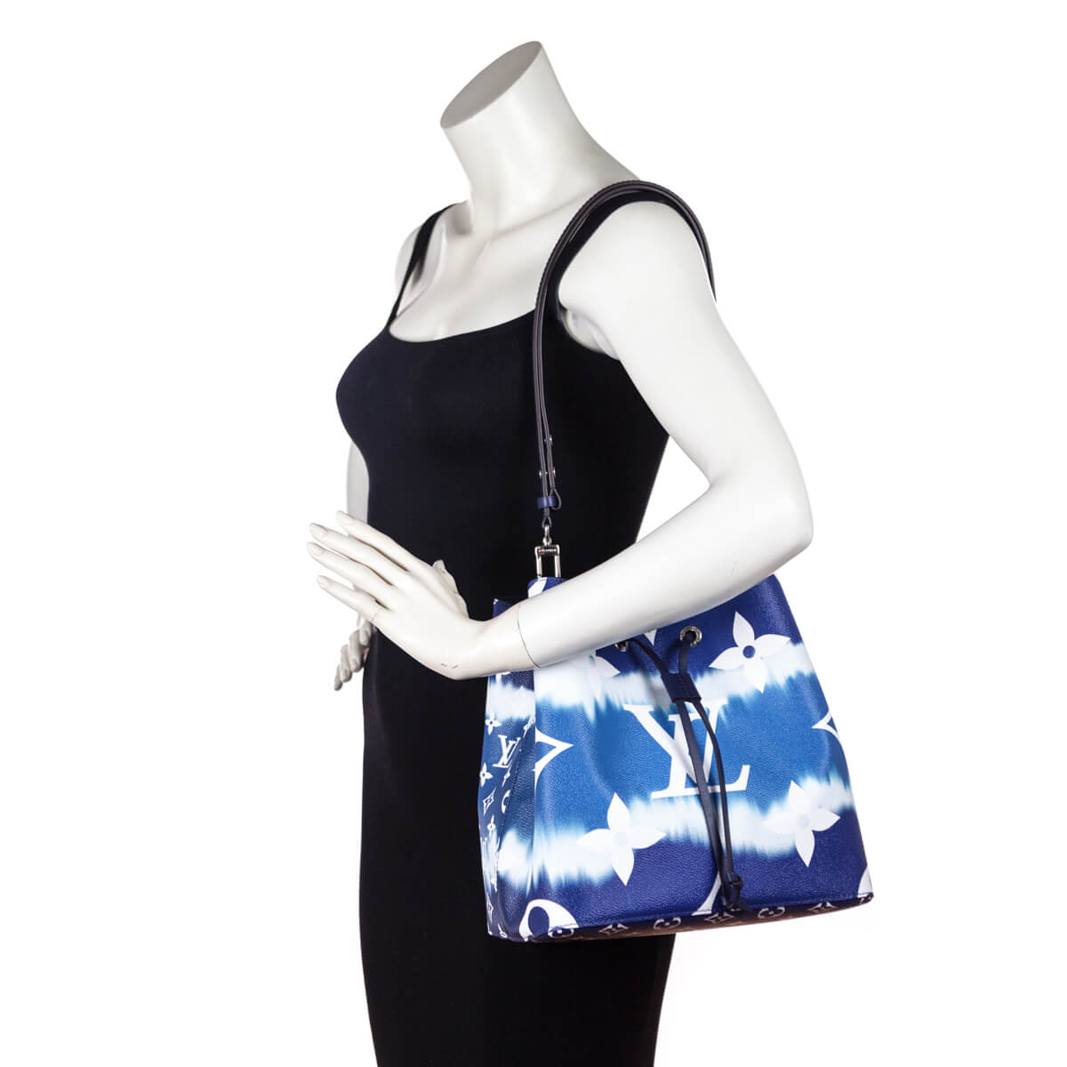 Louis Vuitton Blue Giant Monogram Escale Neonoe MM - Love that Bag etc - Preowned Authentic Designer Handbags & Preloved Fashions