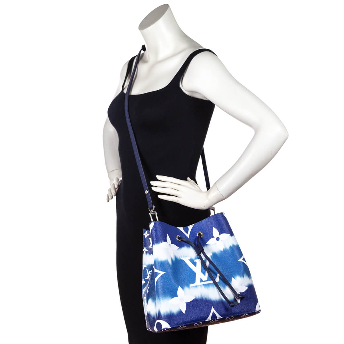 Louis Vuitton Blue Giant Monogram Escale Neonoe MM - Love that Bag etc - Preowned Authentic Designer Handbags & Preloved Fashions