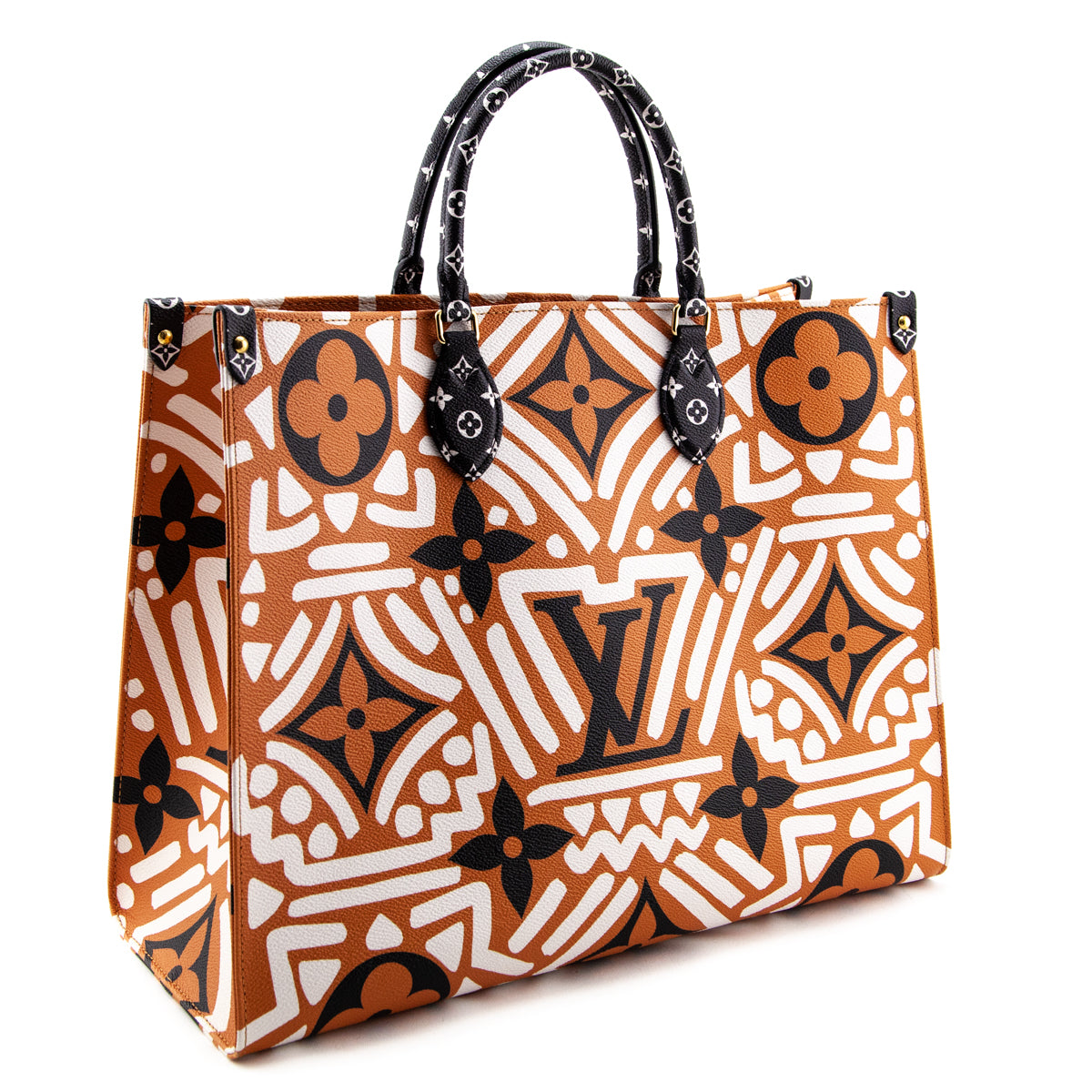 Louis Vuitton Creme & Caramel Monogram Giant Crafty Onthego GM - Love that Bag etc - Preowned Authentic Designer Handbags & Preloved Fashions