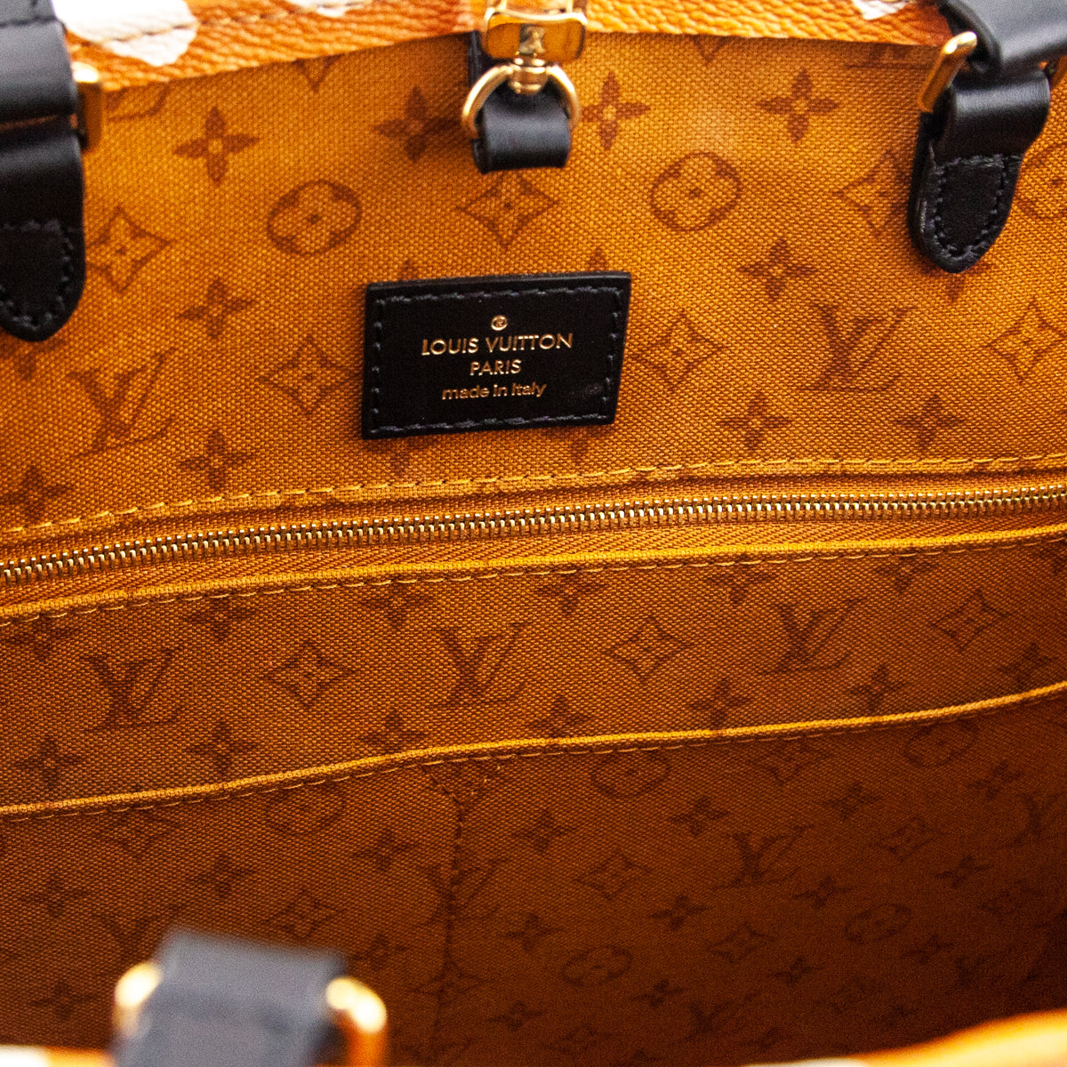 Louis Vuitton Creme & Caramel Monogram Giant Crafty Onthego GM - Love that Bag etc - Preowned Authentic Designer Handbags & Preloved Fashions