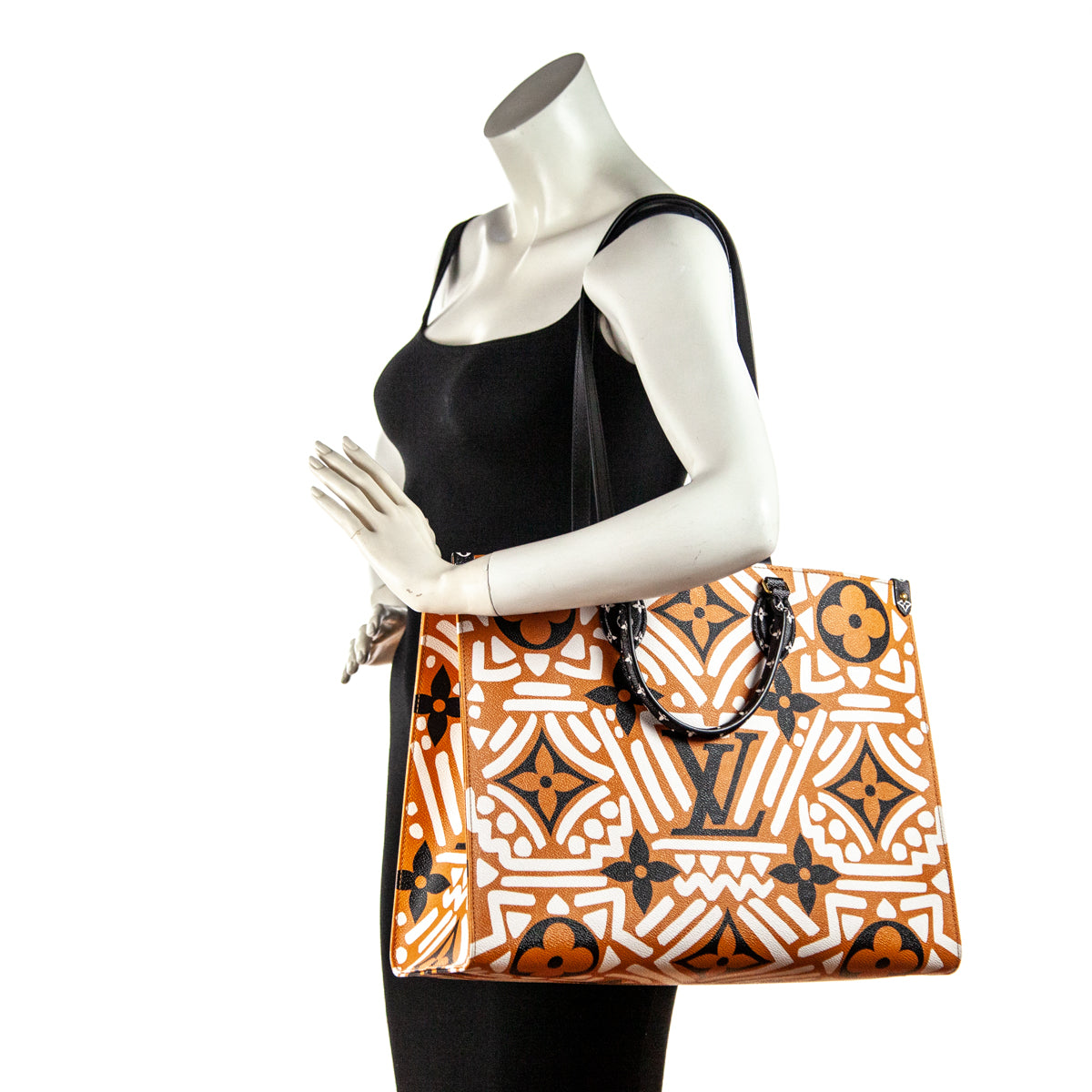 Louis Vuitton Creme & Caramel Monogram Giant Crafty Onthego GM - Love that Bag etc - Preowned Authentic Designer Handbags & Preloved Fashions