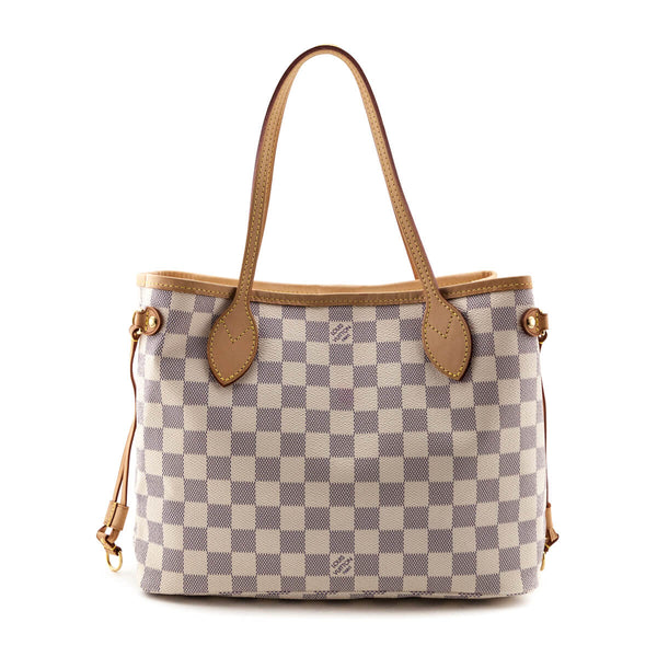 Louis Vuitton Damier Azur Neverfull PM  Designer Handbag Consignment  Boutique Raleigh NC