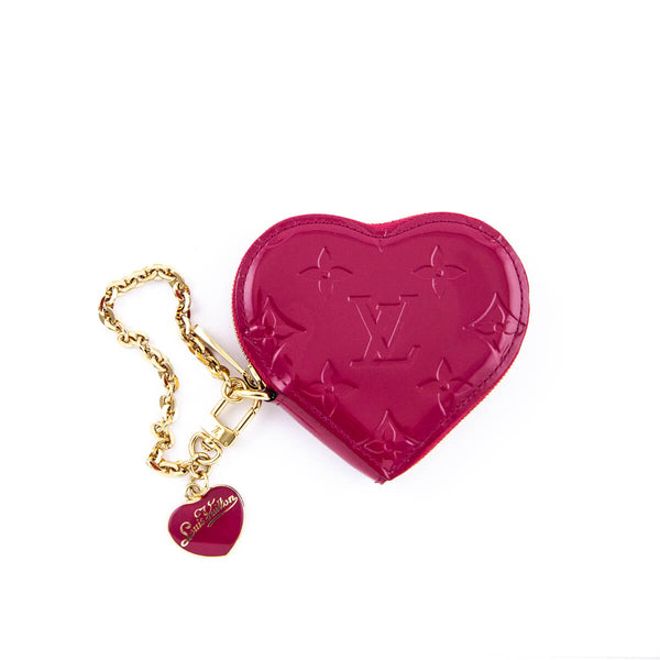 LOUIS VUITTON Vernis Heart Coin Purse Light Pink 117641