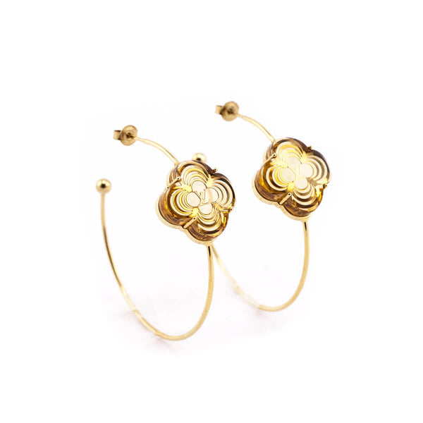 Louis Vuitton Gold A La Folie Resin Hoop Earrings - LV Consignment CA