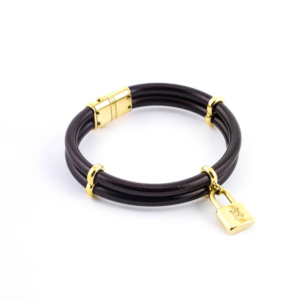 Happy cash Rochefort - Bracelet cuir Vuitton Keep it gris et noir, 19cms  139,99 €