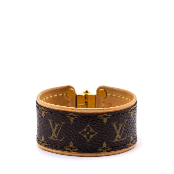Louis Vuitton Save It Brown Monogram Canvas Wide Cuff Bracelet 18CM Louis  Vuitton