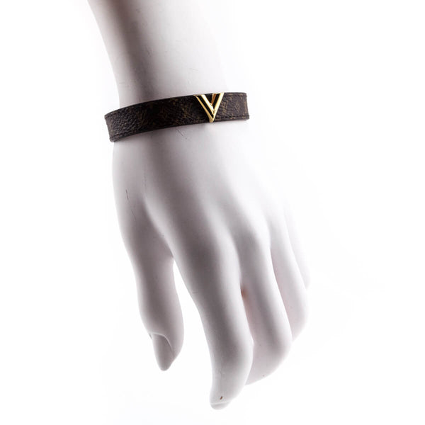 Louis Vuitton Essential V Bracelet Monogram Brown in Coated Canvas/Brass  with Gold-tone - US