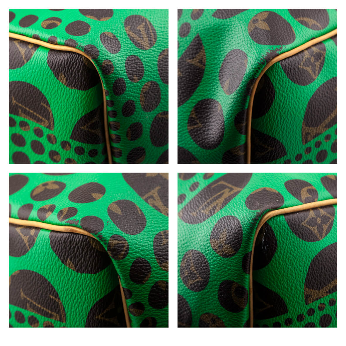 Louis Vuitton Monogram Green Kusama Pumpkin Dots Keepall Bandouliere 55 - Love that Bag etc - Preowned Authentic Designer Handbags & Preloved Fashions