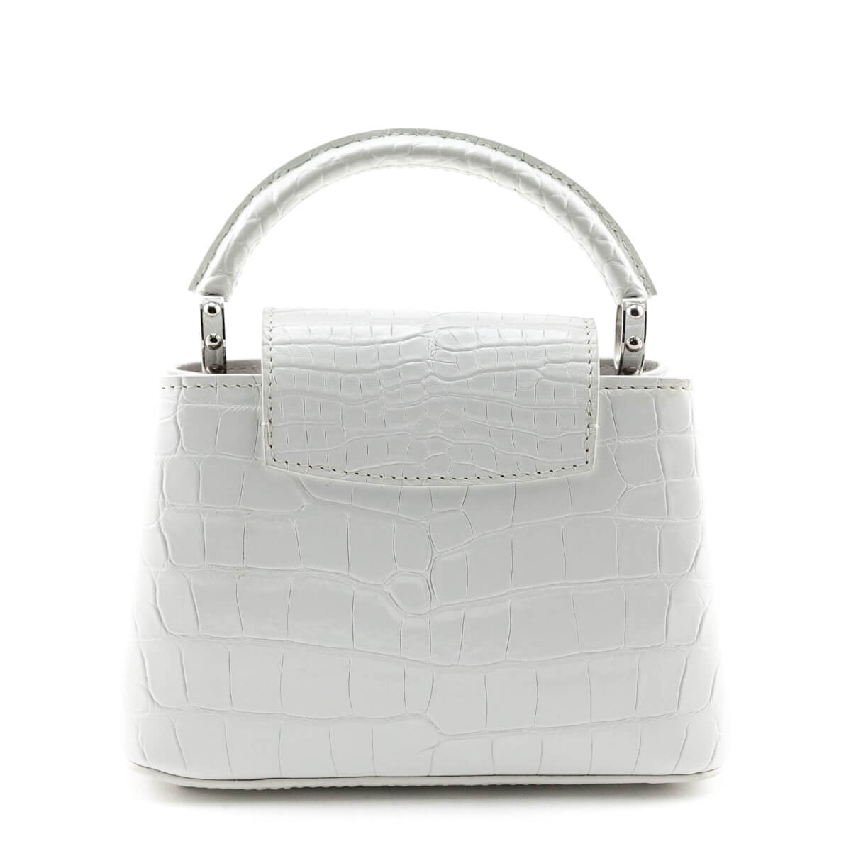 Louis Vuitton White Crocodilien Mat Capucines Mini - Love that Bag etc - Preowned Authentic Designer Handbags & Preloved Fashions