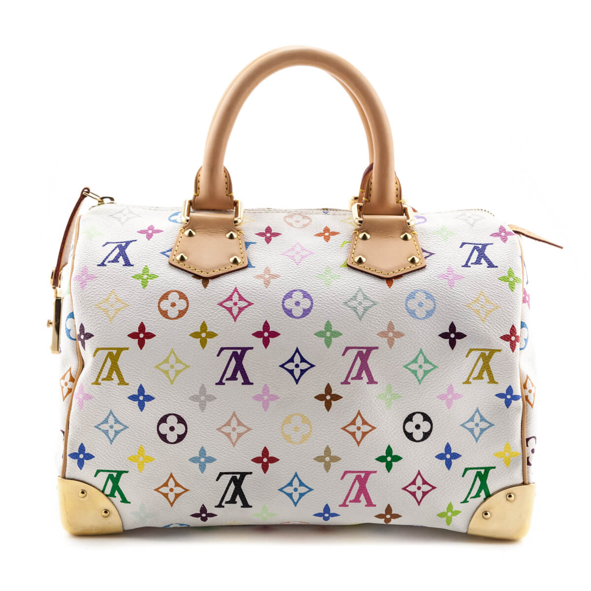 Louis Vuitton White Monogram Multicolore Speedy 30 - Love that Bag etc - Preowned Authentic Designer Handbags & Preloved Fashions