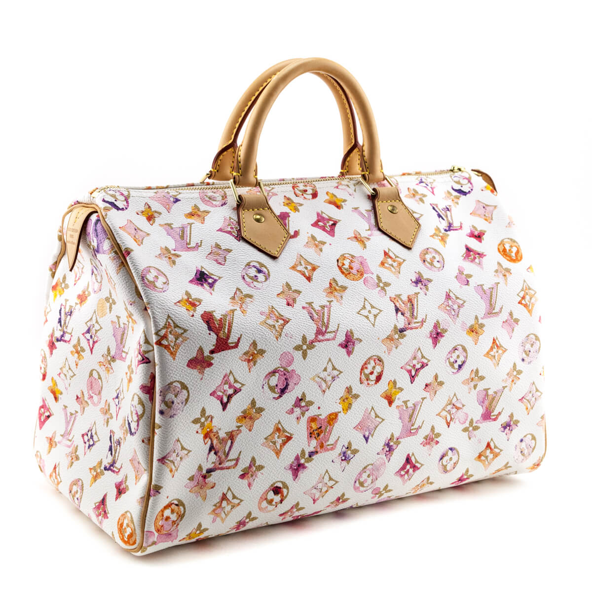 Louis Vuitton White Watercolor Aquarelle Speedy 35 - Love that Bag etc - Preowned Authentic Designer Handbags & Preloved Fashions