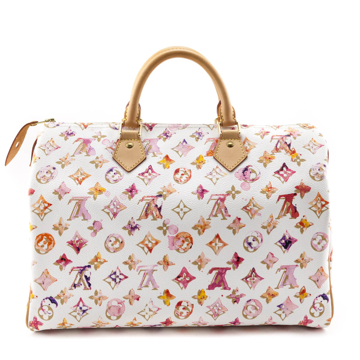 Louis Vuitton White Watercolor Aquarelle Speedy 35 - Love that Bag etc - Preowned Authentic Designer Handbags & Preloved Fashions