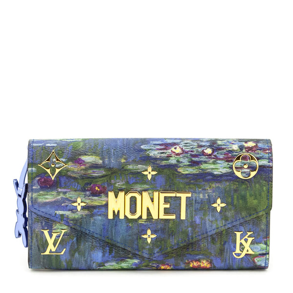 Periwinkle Calfskin Jeff Koons Masters Water Lilies Monet Sarah Wallet Gold  Hardware, 2017, Life is Beautiful: London, 2021