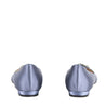 Manolo Blahnik Metallic Gray Satin Hangisi Crystal Embellished Flats Size US 5 | EU 35 - Love that Bag etc - Preowned Authentic Designer Handbags & Preloved Fashions