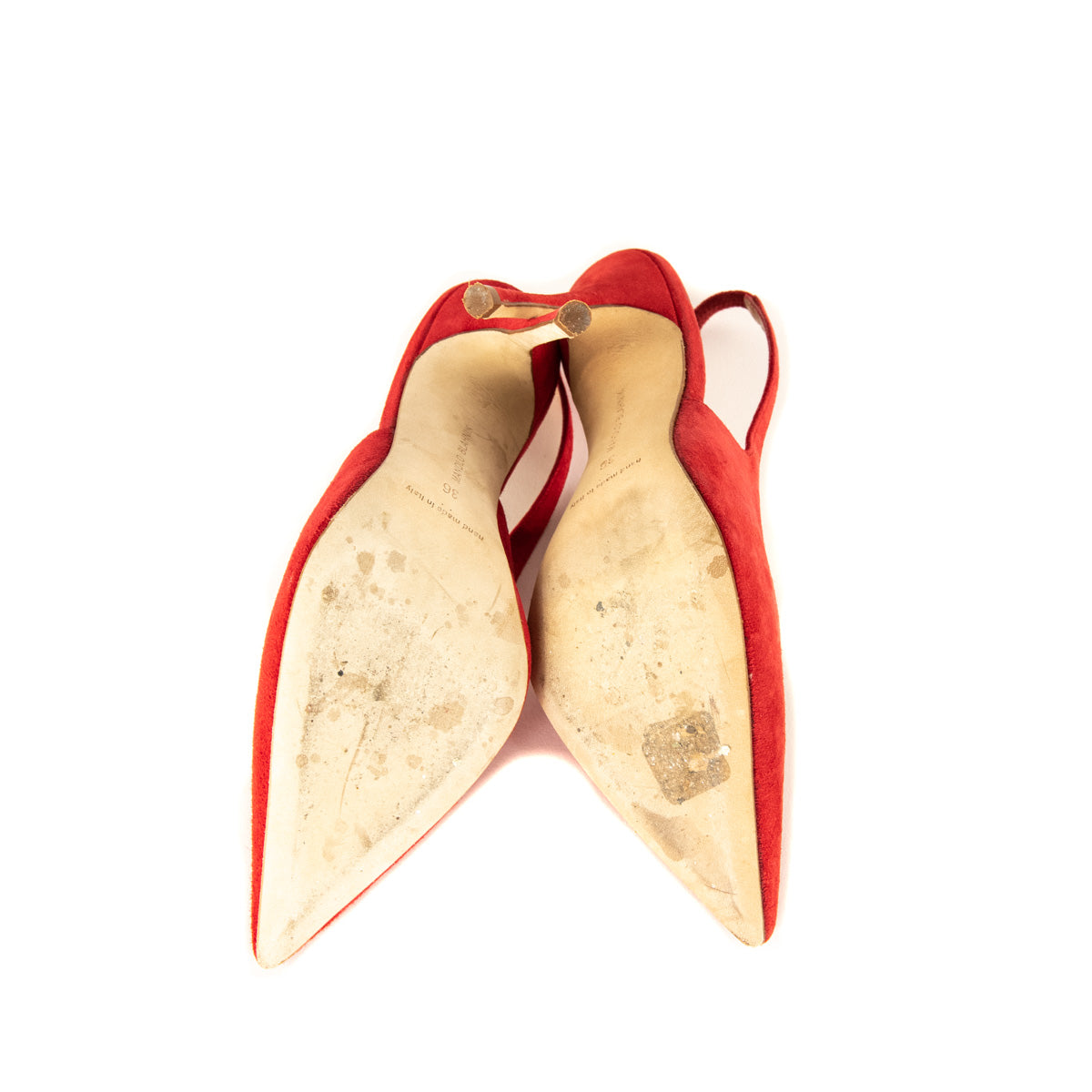 Manolo Blahnik Orange Suede Allura Slingback Pumps Size 6 | EU 36 - Love that Bag etc - Preowned Authentic Designer Handbags & Preloved Fashions
