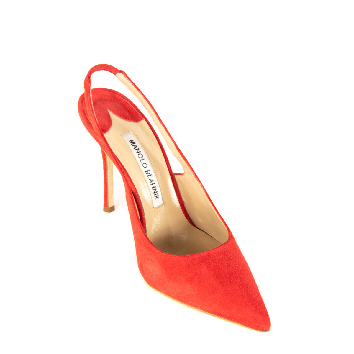 Manolo Blahnik Orange Suede Allura Slingback Pumps Size 6 | EU 36 - Love that Bag etc - Preowned Authentic Designer Handbags & Preloved Fashions