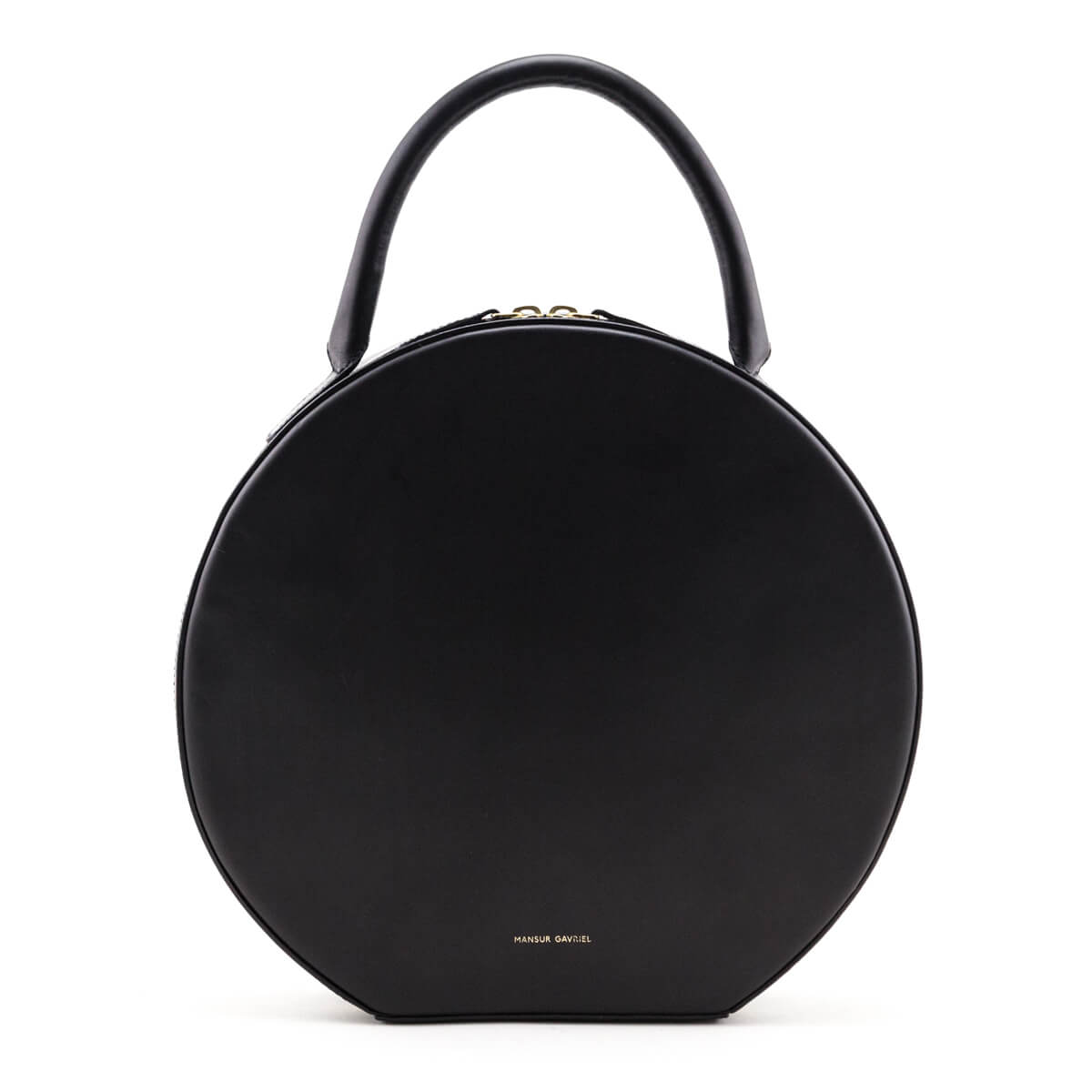 Mansur Gavriel Black Vegetable-Tanned Leather Large Circle Bag - Love that Bag etc - Preowned Authentic Designer Handbags & Preloved Fashions