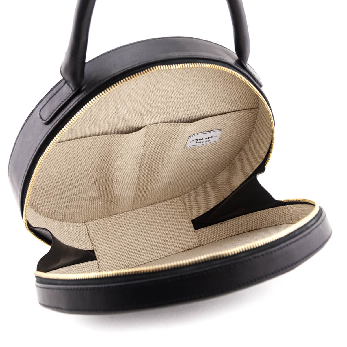 Mansur Gavriel Black Vegetable-Tanned Leather Large Circle Bag - Love that Bag etc - Preowned Authentic Designer Handbags & Preloved Fashions