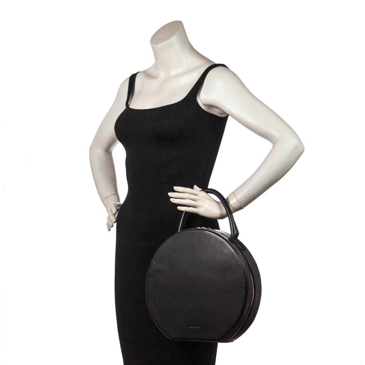 Mansur Gavriel Black Vegetable-Tanned Leather Large Circle Bag - Love that Bag etc - Preowned Authentic Designer Handbags & Preloved Fashions