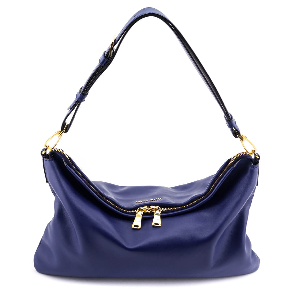 Miu Miu Blue Soft Calfskin Cloud Hobo - Love that Bag etc - Preowned Authentic Designer Handbags & Preloved Fashions