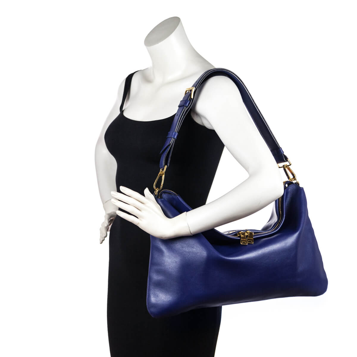 Miu Miu Blue Soft Calfskin Cloud Hobo - Love that Bag etc - Preowned Authentic Designer Handbags & Preloved Fashions