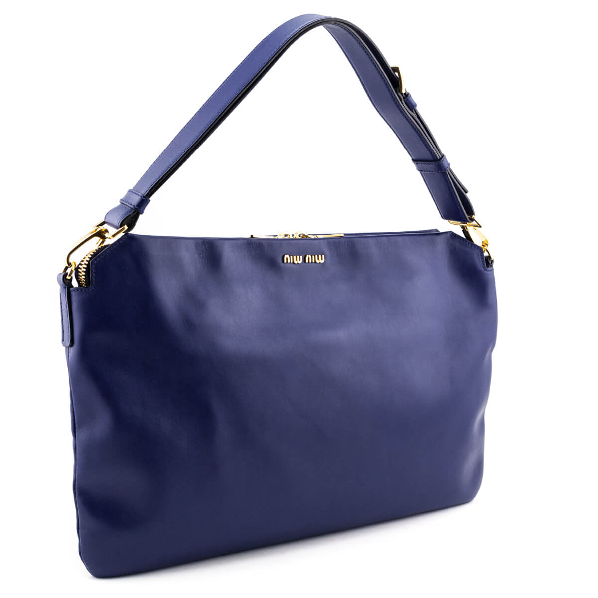 Miu Miu Blue Soft Calfskin Cloud Hobo - Love that Bag etc - Preowned Authentic Designer Handbags & Preloved Fashions