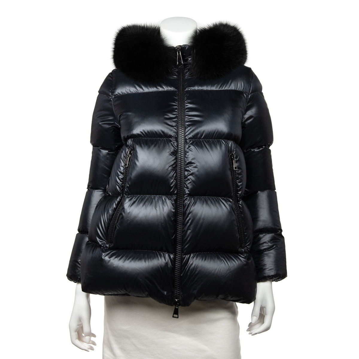 Moncler Black Quilted Serifur Fur Trim Hooded Down Parka Size S | 1 - Love that Bag etc - Preowned Authentic Designer Handbags & Preloved Fashions