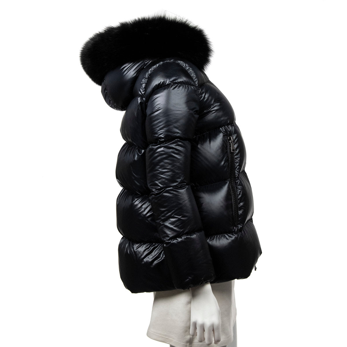 Moncler Black Quilted Serifur Fur Trim Hooded Down Parka Size S | 1 - Love that Bag etc - Preowned Authentic Designer Handbags & Preloved Fashions