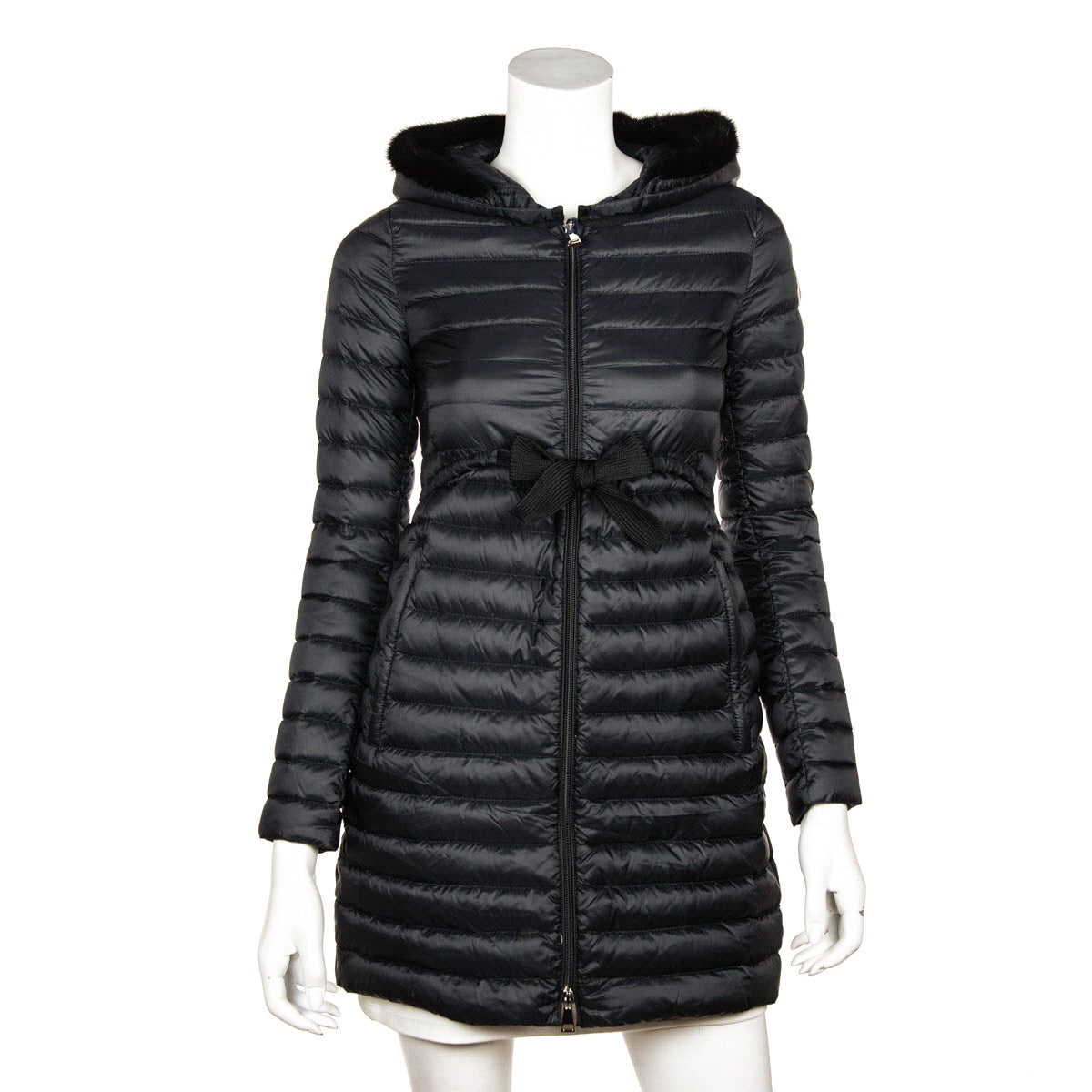 Moncler Black Mink Trimmed Barbel Down Quilted Coat Size XXS | 00 - Love that Bag etc - Preowned Authentic Designer Handbags & Preloved Fashions