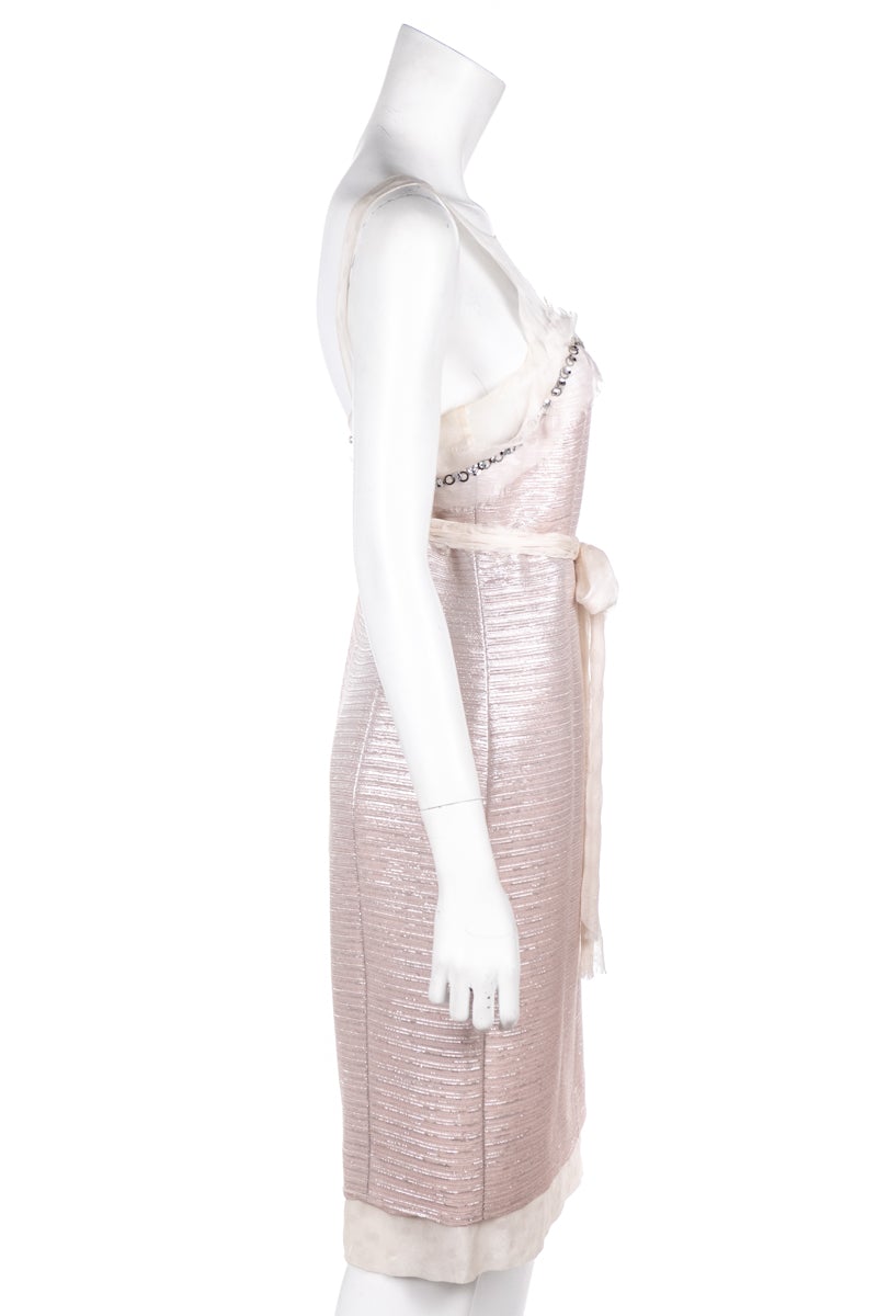 Chanel Pink Tweed and Chiffon Dress Size M | FR 40 - Love that Bag etc - Preowned Authentic Designer Handbags & Preloved Fashions