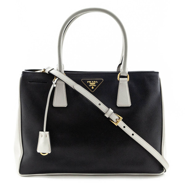 Prada Medium Saffiano Lux Galleria Double Zip Tote w/ Strap - Neutrals  Totes, Handbags - PRA853737