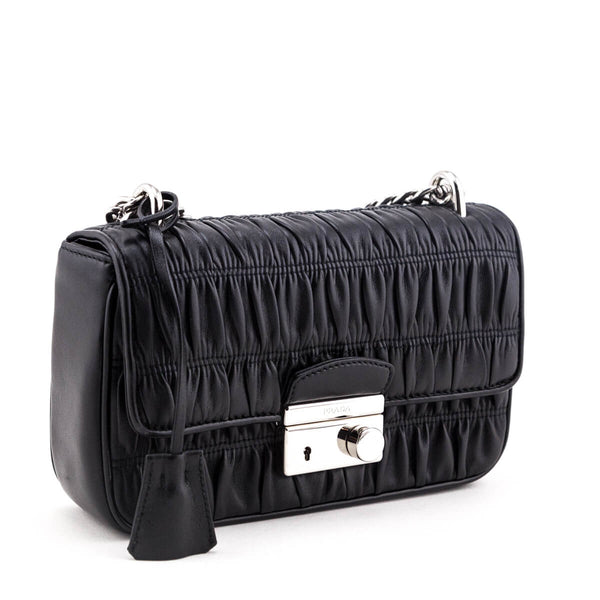 Prada - Nappa Gaufré Chain Flap Bag Ginestra