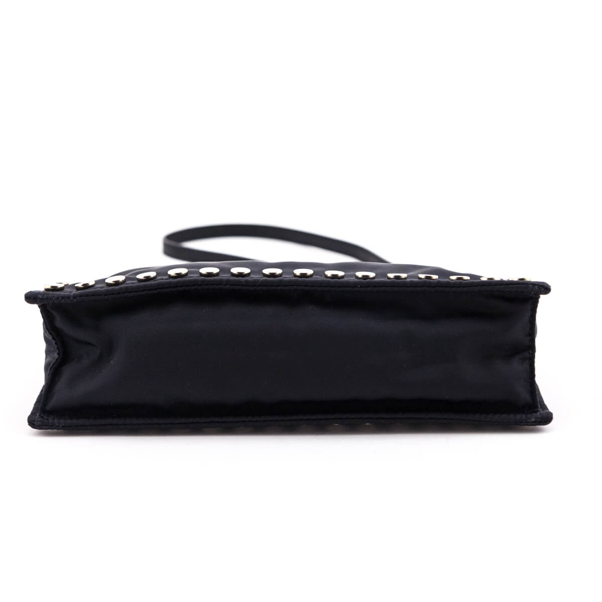 Prada Black Nylon Studded Etiquette Zip Shoulder Bag - Love that Bag etc - Preowned Authentic Designer Handbags & Preloved Fashions