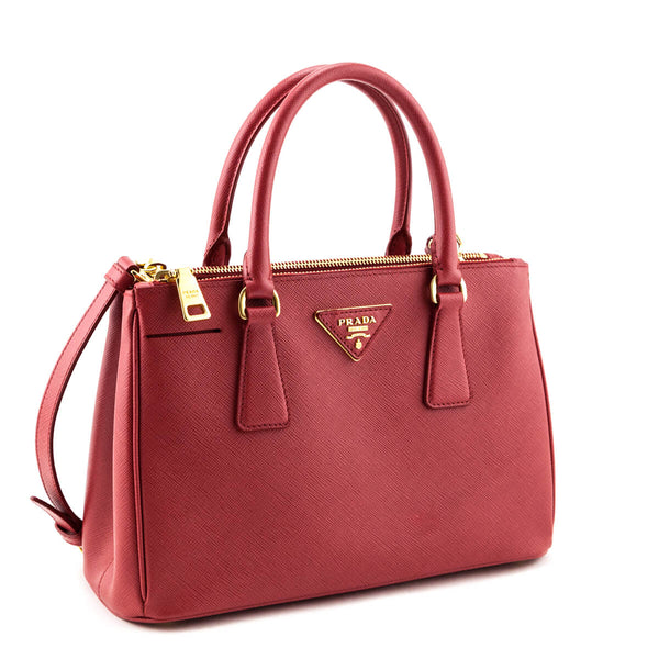 PRADA Saffiano Lux Large Galleria Double Zip Tote Fuoco 1291513