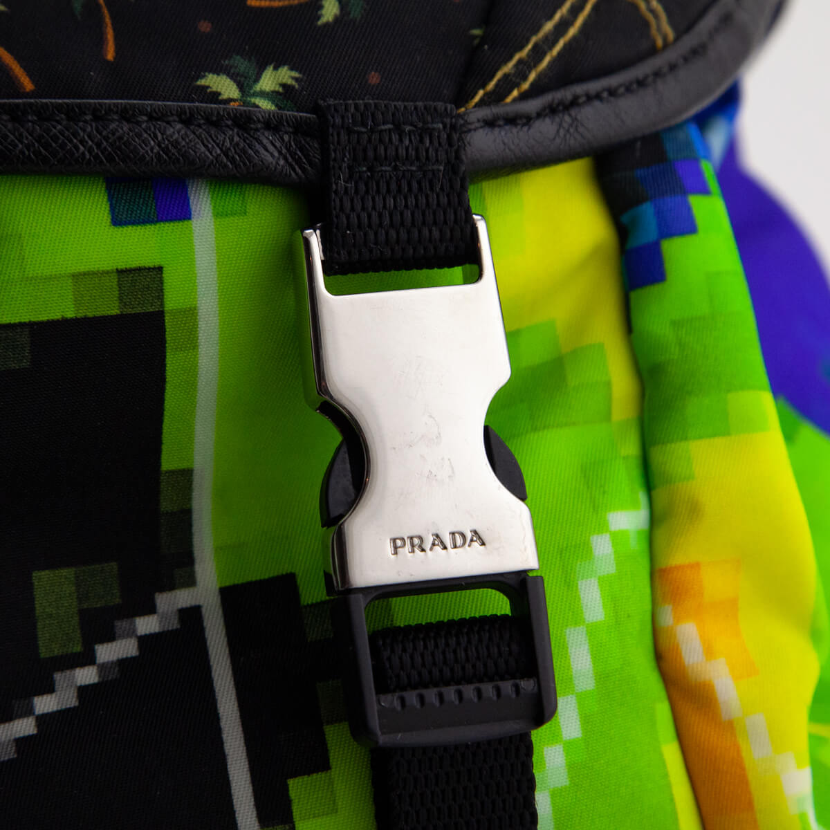 Prada Multicolor Printed Nylon Double Buckle Backpack - Love that Bag etc - Preowned Authentic Designer Handbags & Preloved Fashions