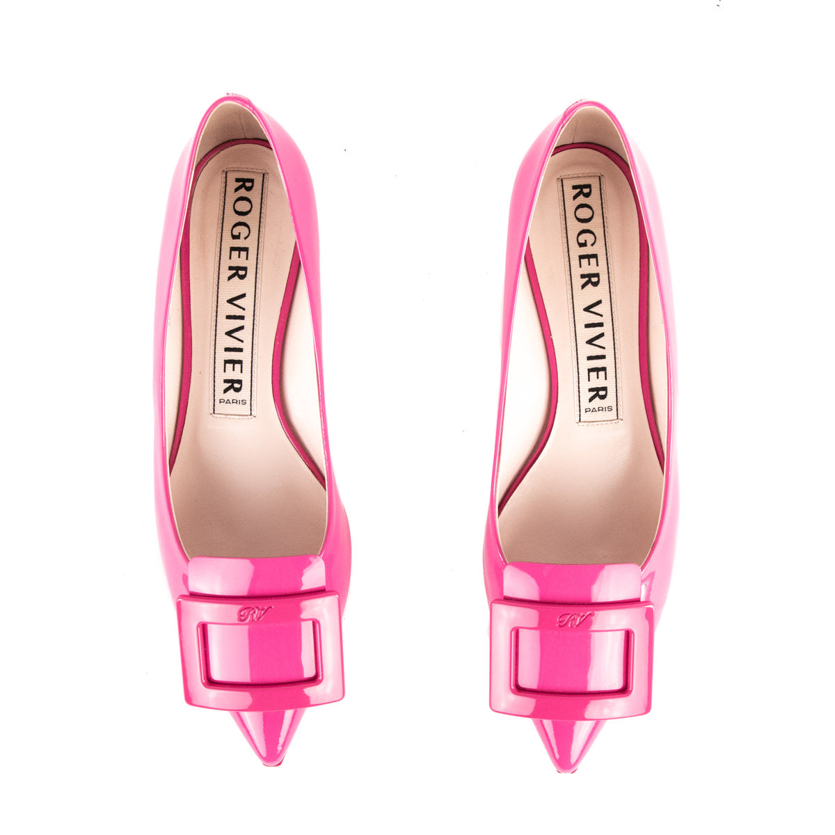 Roger Vivier Pink Patent Gommettine Ballet Flats Size US 7.5 | EU 37.5 - Love that Bag etc - Preowned Authentic Designer Handbags & Preloved Fashions