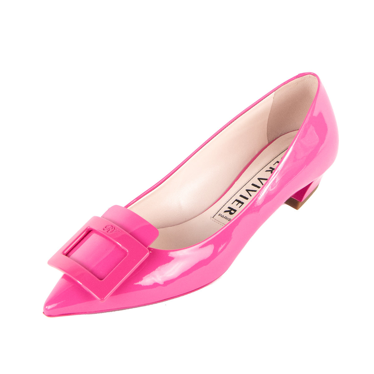 Roger Vivier Pink Patent Gommettine Ballet Flats Size US 7.5 | EU 37.5 - Love that Bag etc - Preowned Authentic Designer Handbags & Preloved Fashions
