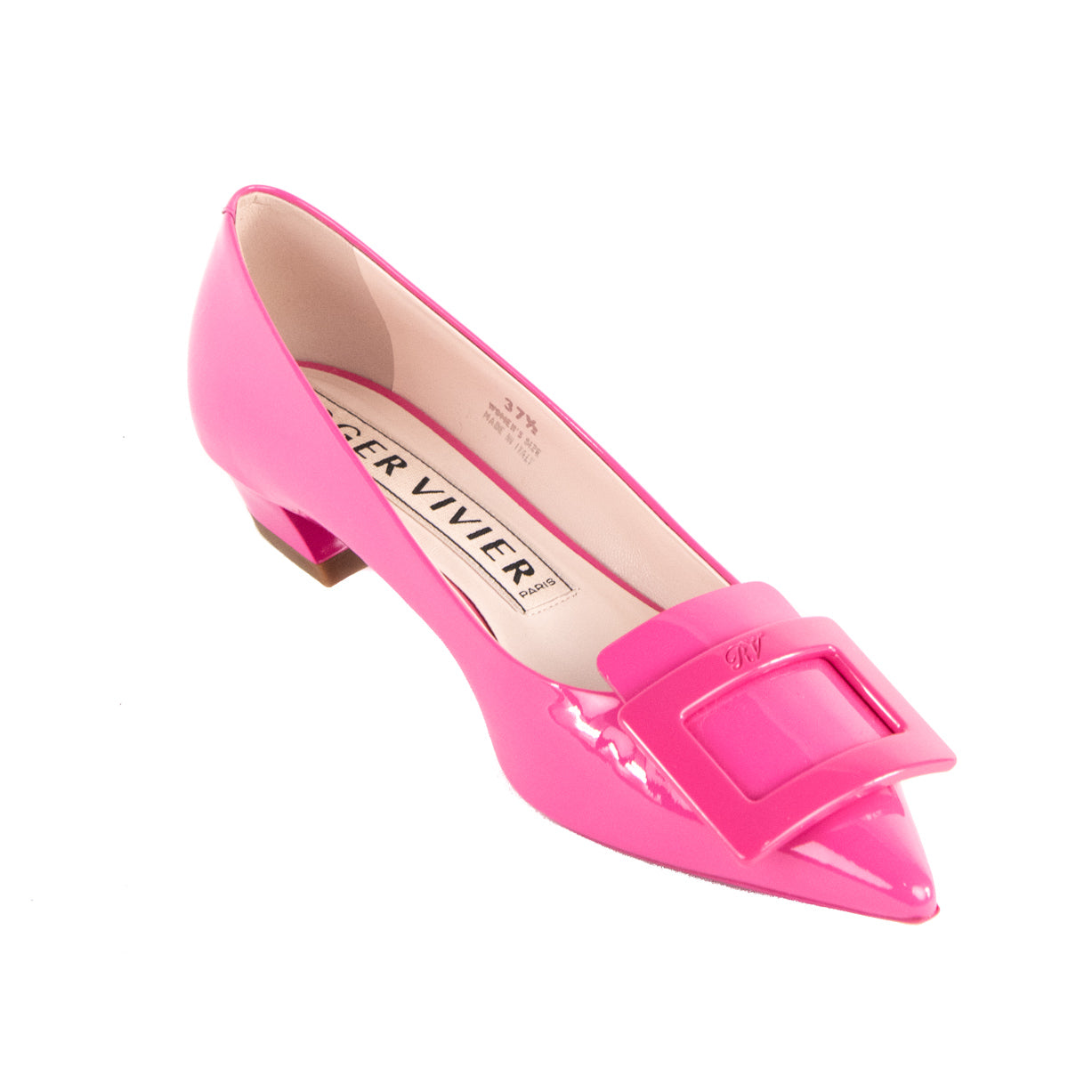 Roger Vivier Pink Patent Gommettine Ballet Flats Size US 7.5 | EU 37.5 - Love that Bag etc - Preowned Authentic Designer Handbags & Preloved Fashions