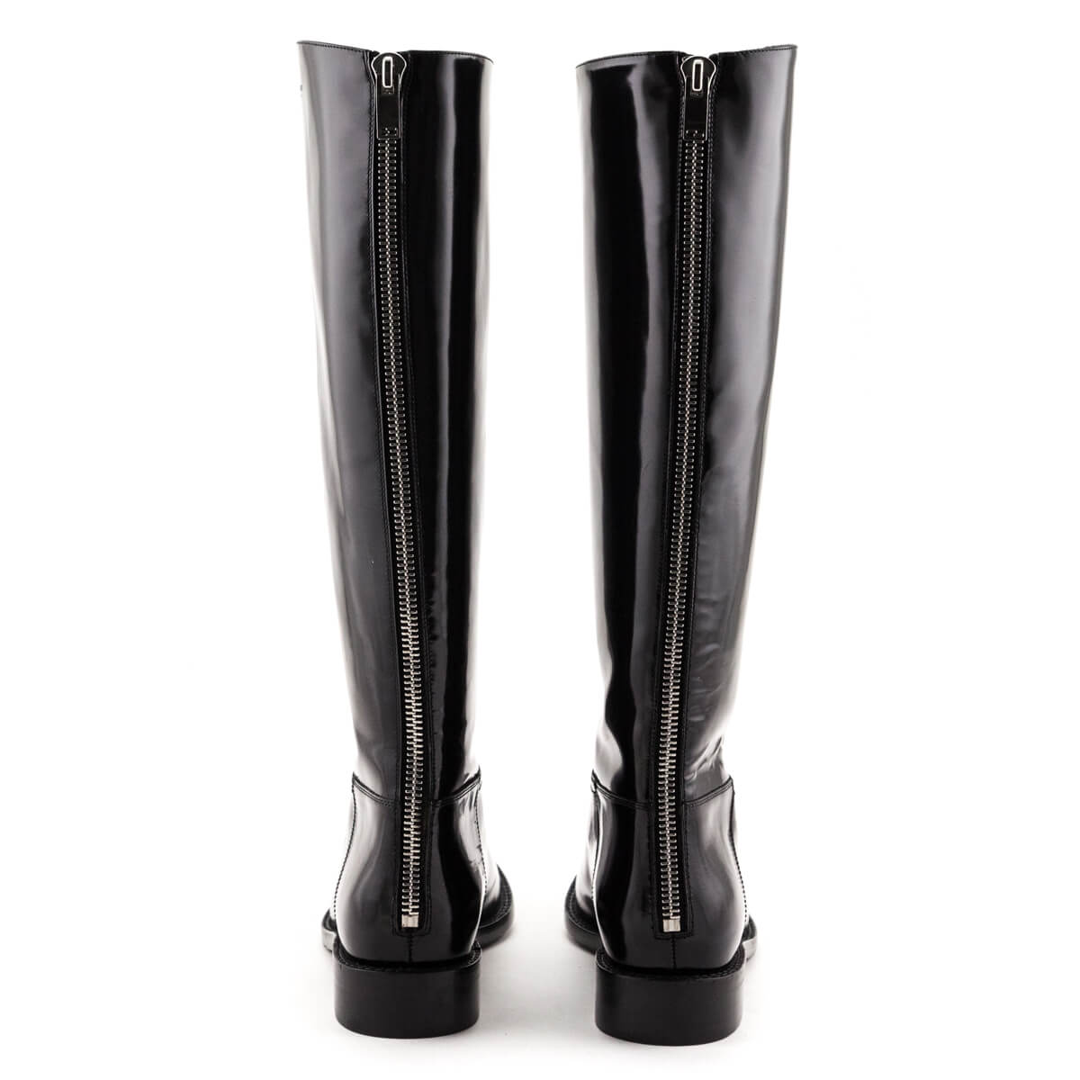 Saint Laurent Black Patent Knee-High Riding Boots Size US 8.5 | EU 38.5 - Love that Bag etc - Preowned Authentic Designer Handbags & Preloved Fashions
