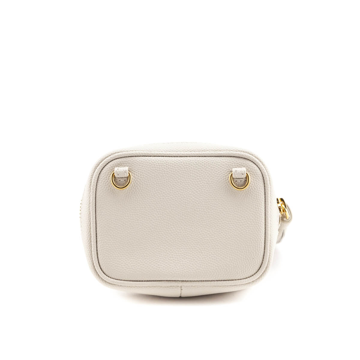 Saint Laurent White Grain De Poudre Monogram Baby Lou Key Pouch - Love that Bag etc - Preowned Authentic Designer Handbags & Preloved Fashions